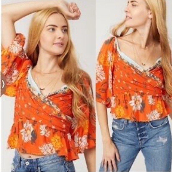 Free People Mirabella Bohemian Printed Top Size Small NWOT - Picture 1 of 8